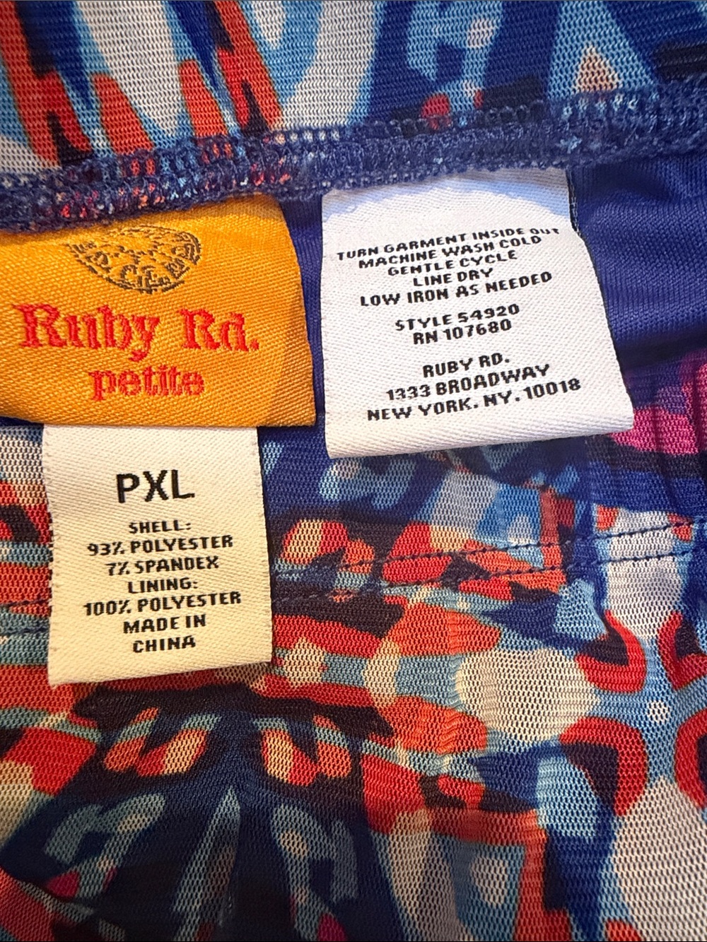 Ruby Rd. Blue & Red Geometric Tunic - Picture 3 of 4